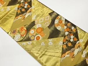 丸に草花・花菱模様織出し袋帯